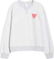 Marine Layer Cloud 9 Heart Appliqué Reversible Fleece Sweatshirt