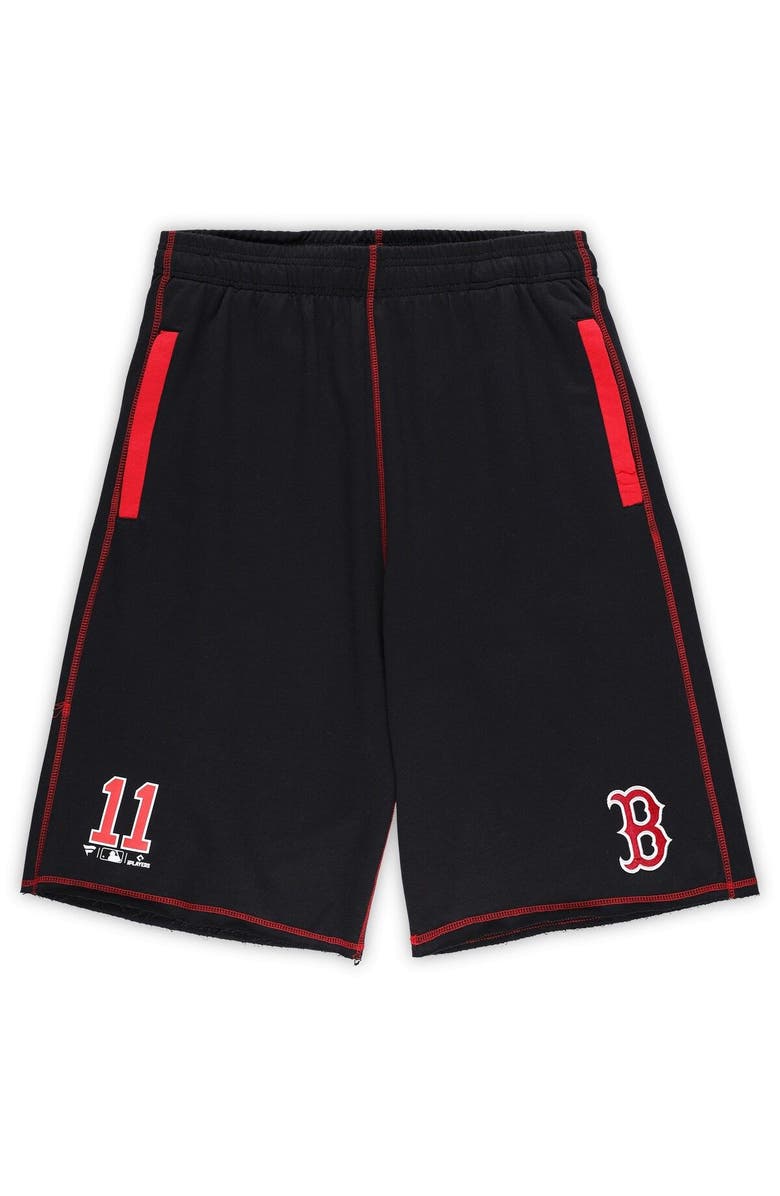 PROFILE Men's Rafael Devers Black Boston Red Sox Big & Tall Stitched Double-Knit Shorts, Main, color, 