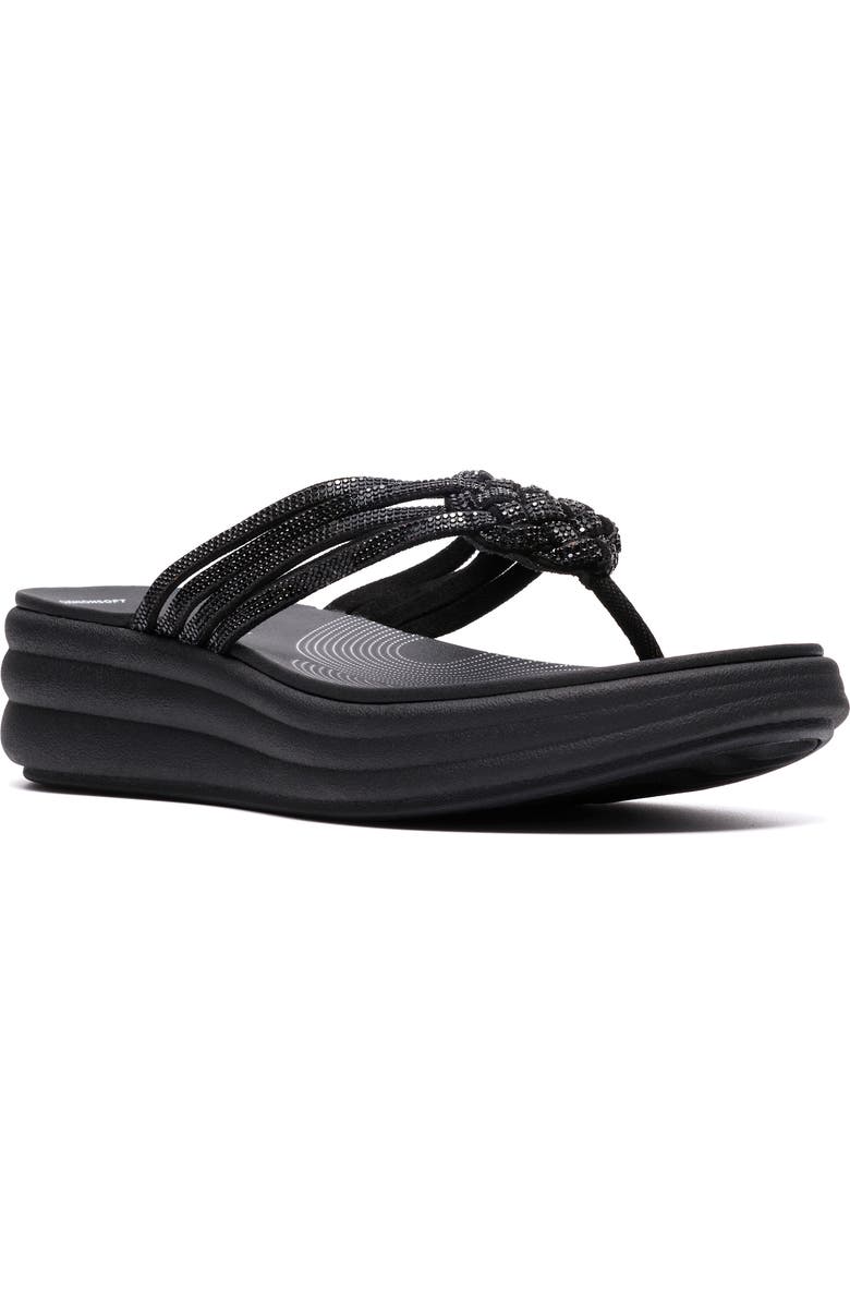 Clarks<sup>®</sup> Drift Gem Flip Flop, Main, color, Black