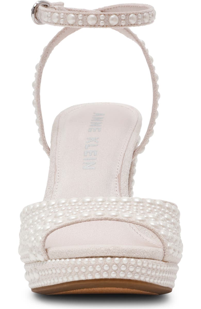 Anne Klein Vanna Ankle Strap Platform Sandal, Alternate, color, Bone