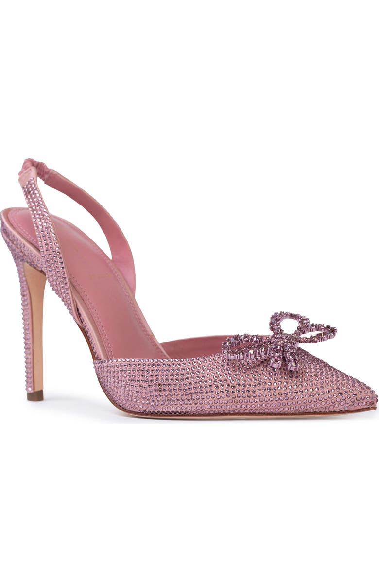 BLACK SUEDE STUDIO Rosalina Crystal Bow Slingback Pump, Main, color,