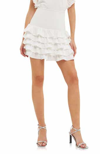 Endless Rose Smocked Tiered Ruffle Miniskirt