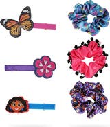 Disney Encanto Hair Clips and Hair Scrunchies Set, 3 Disney Hair Clips and 3 Disney Scrunchies