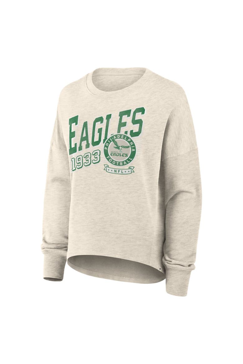 Women's Fanatics Cream Philadelphia Eagles Oversized Heritage Sweatshirt, Alternate, color, Cream