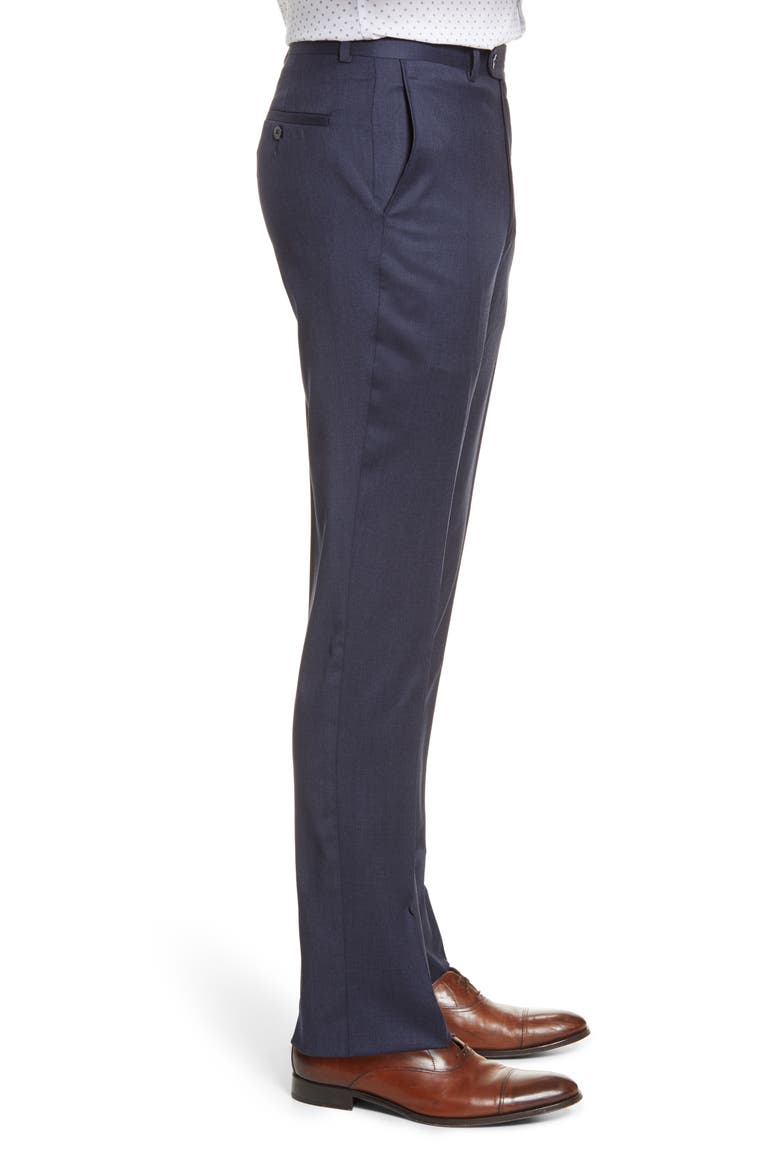 Harker Flat Front Stretch Wool Twill Dress Pants, Alternate, color, BLUE