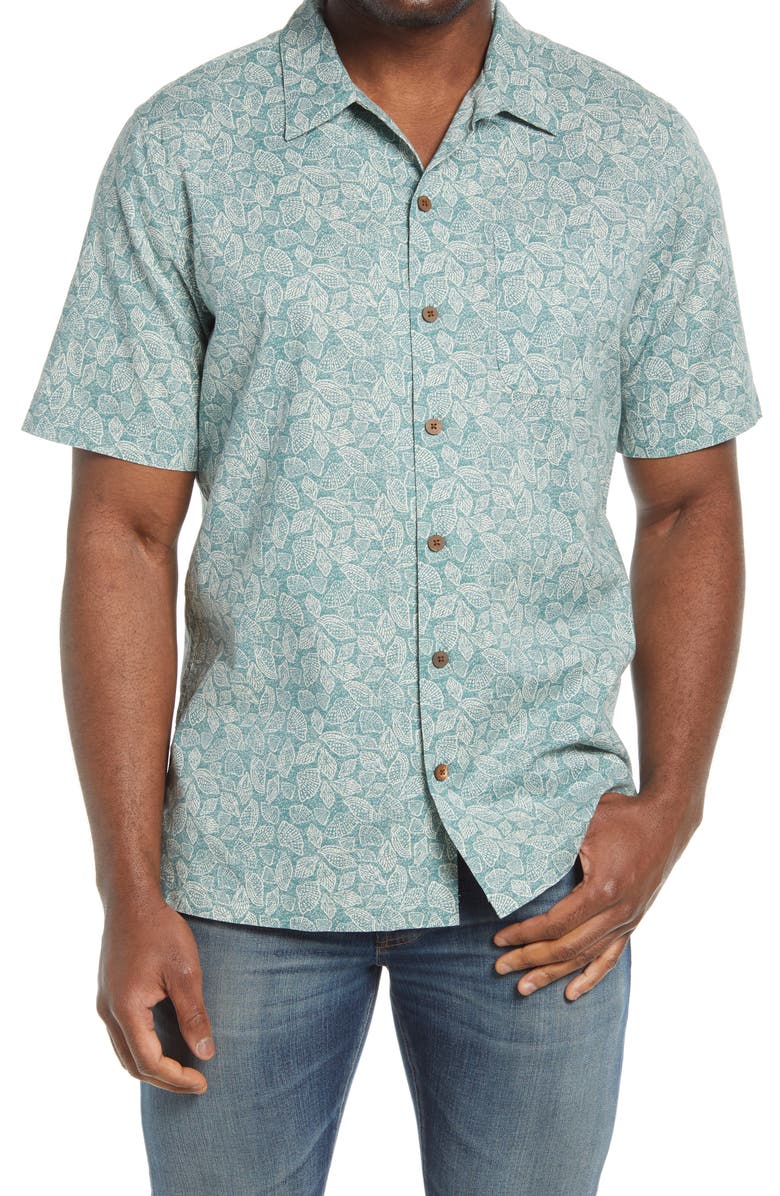 L.L.Bean Tropics Short Sleeve Button-Up Camp Shirt, Main, color,