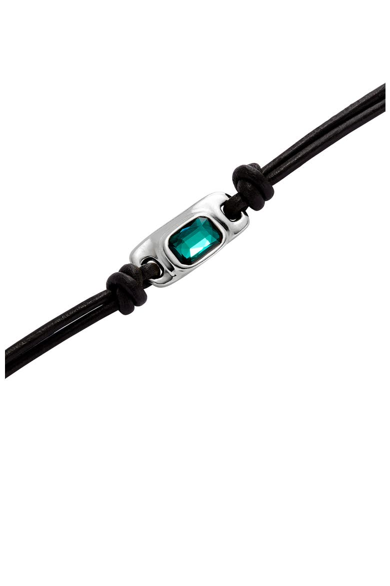Sterling Silver Plated Leather Bracelet, Alternate, color, Silver