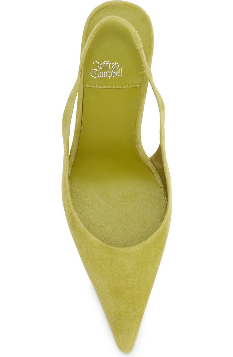 Jeffrey Campbell Fusion Slingback Pump, Alternate, color, Chartreuse Suede