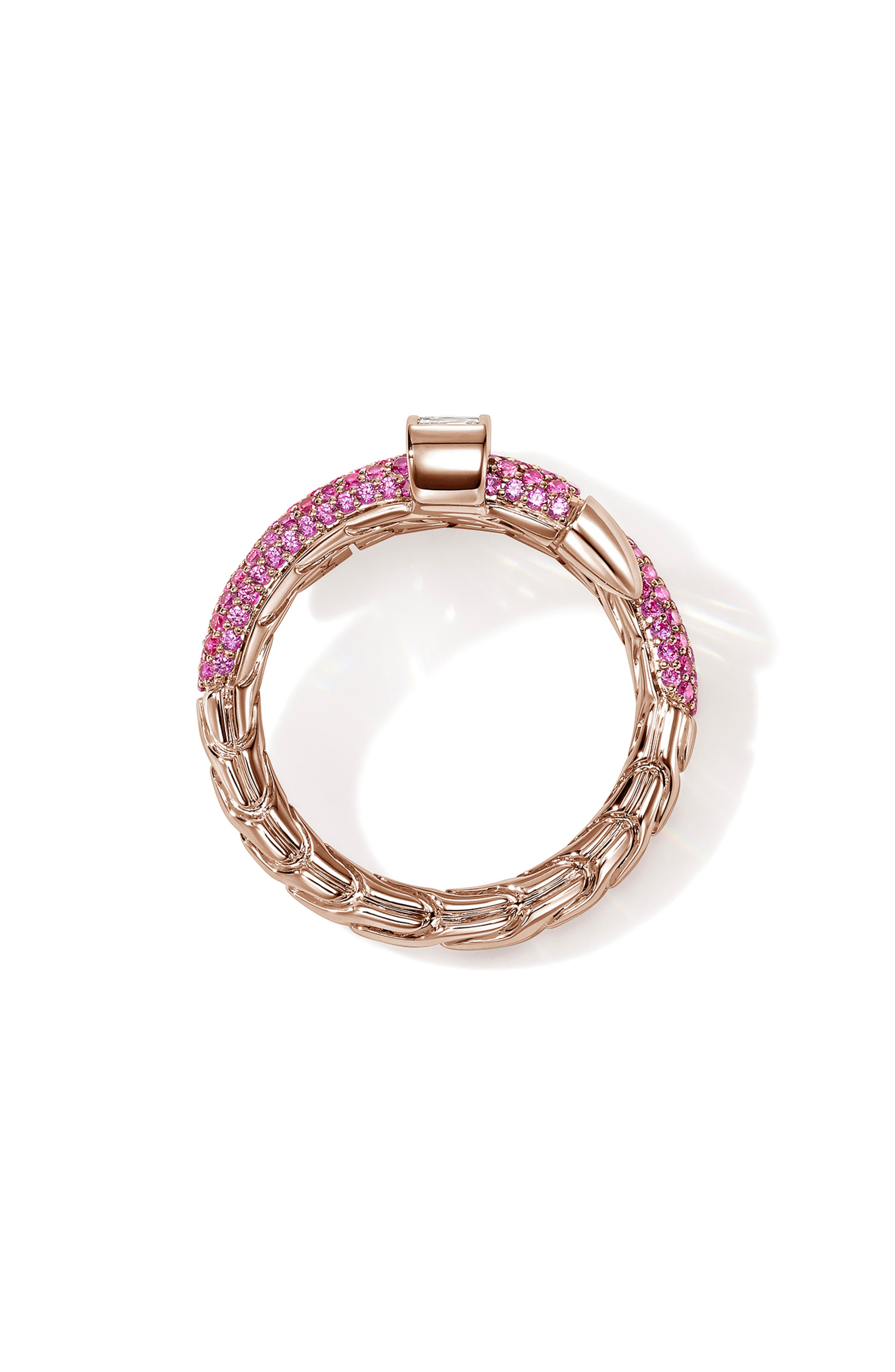John Hardy Artisan Series 18k Rose Gold Pink Sapphire & Diamond Spear ...
