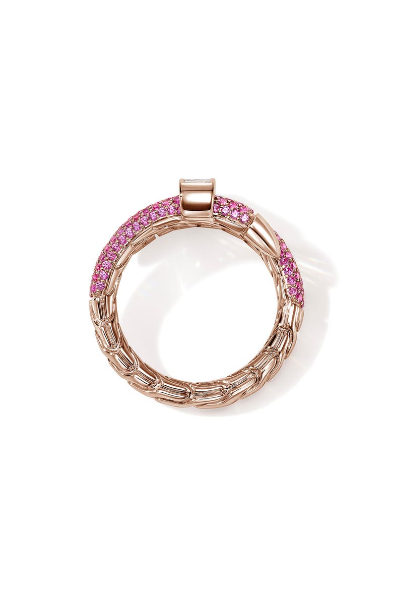 Artisan Series 18k Rose Gold Pink Sapphire & Diamond Spear Ring, Alternate, color, GOLD