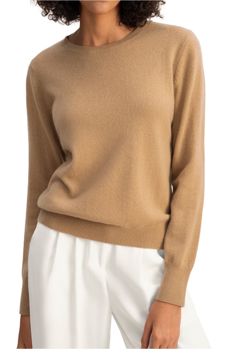 Lilysilk Women's Cashmere Super Soft Crewneck Sweater, Main, color, Brown