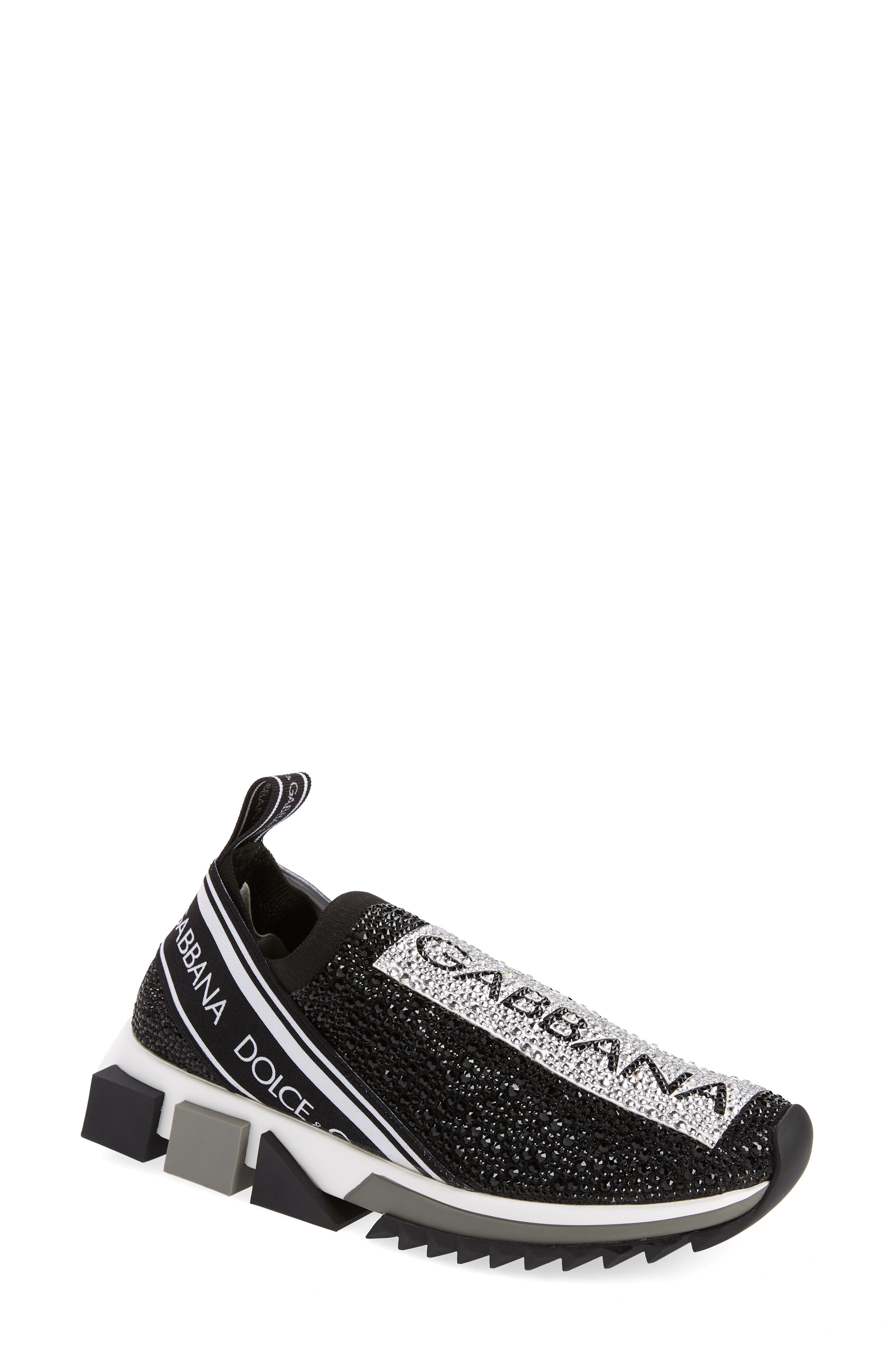 Dolce&Gabbana Sorrento Jeweled Logo Sneaker, Main, color, 