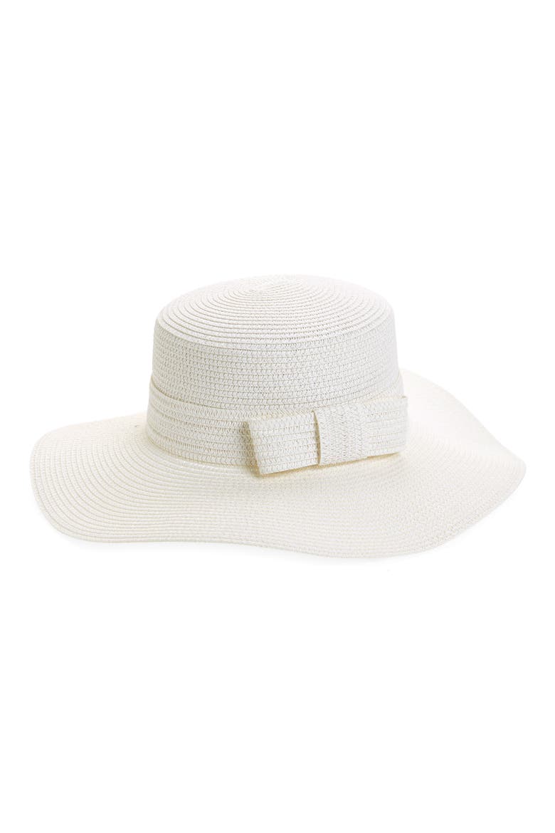 Straw Boater Hat, Main, color, WHITE