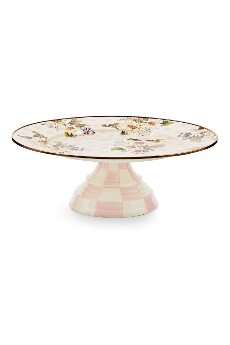 Wildflowers Pink Large Pedestal Platter, Main, color, PINK