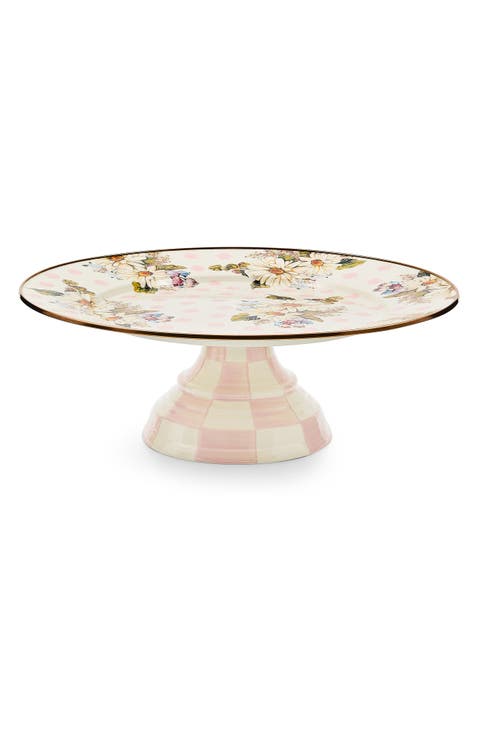 Wildflowers Pink Large Pedestal Platter