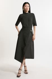 Karen Millen Asymmetric Knit Midi Dress