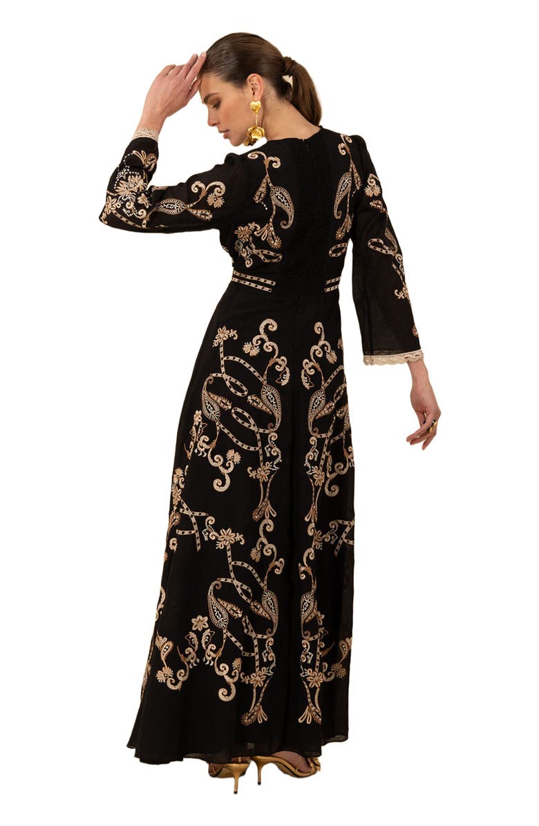 Halebob Cassandra Embroidered Maxi Dress, Alternate, color, 
