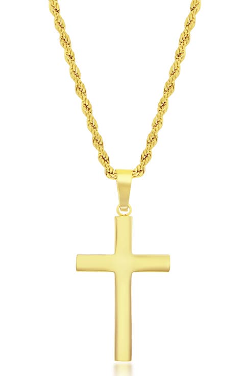 Men's Stainless Steel Cross Pendant Necklace