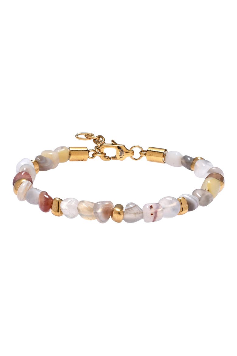 Dylan Agate Beaded Bracelet, Main, color, GOLD