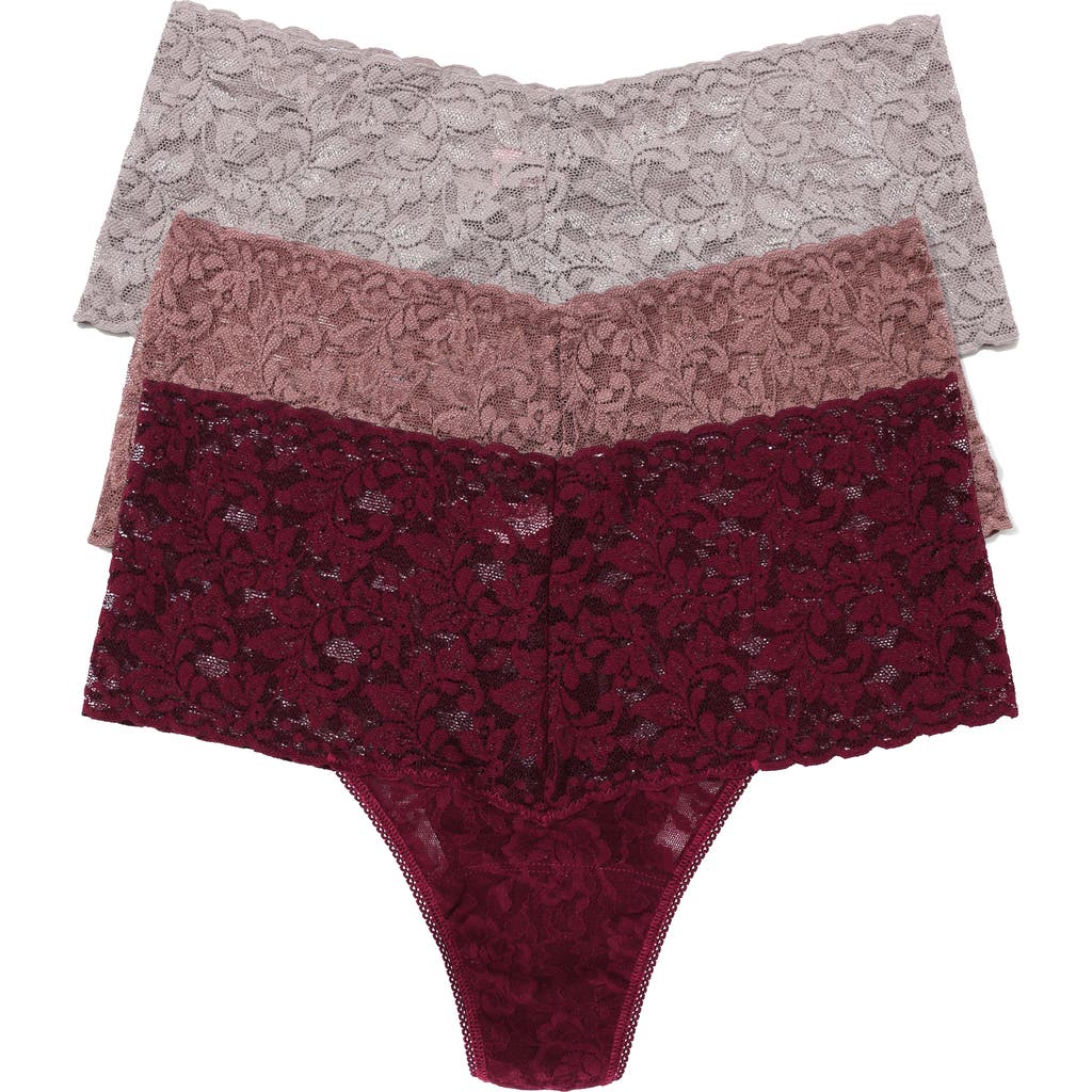 Hanky Panky Holiday Assorted 3-pack Retro Thongs In Multi