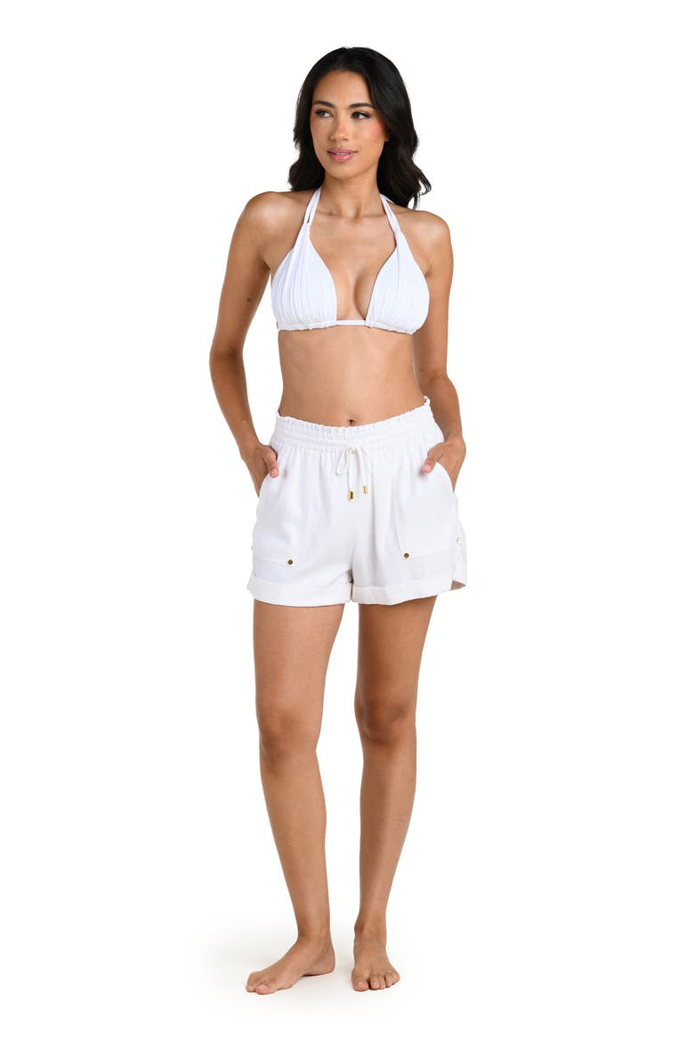 Delphine Coast Cover-Up Shorts, Alternate, color, WHITE