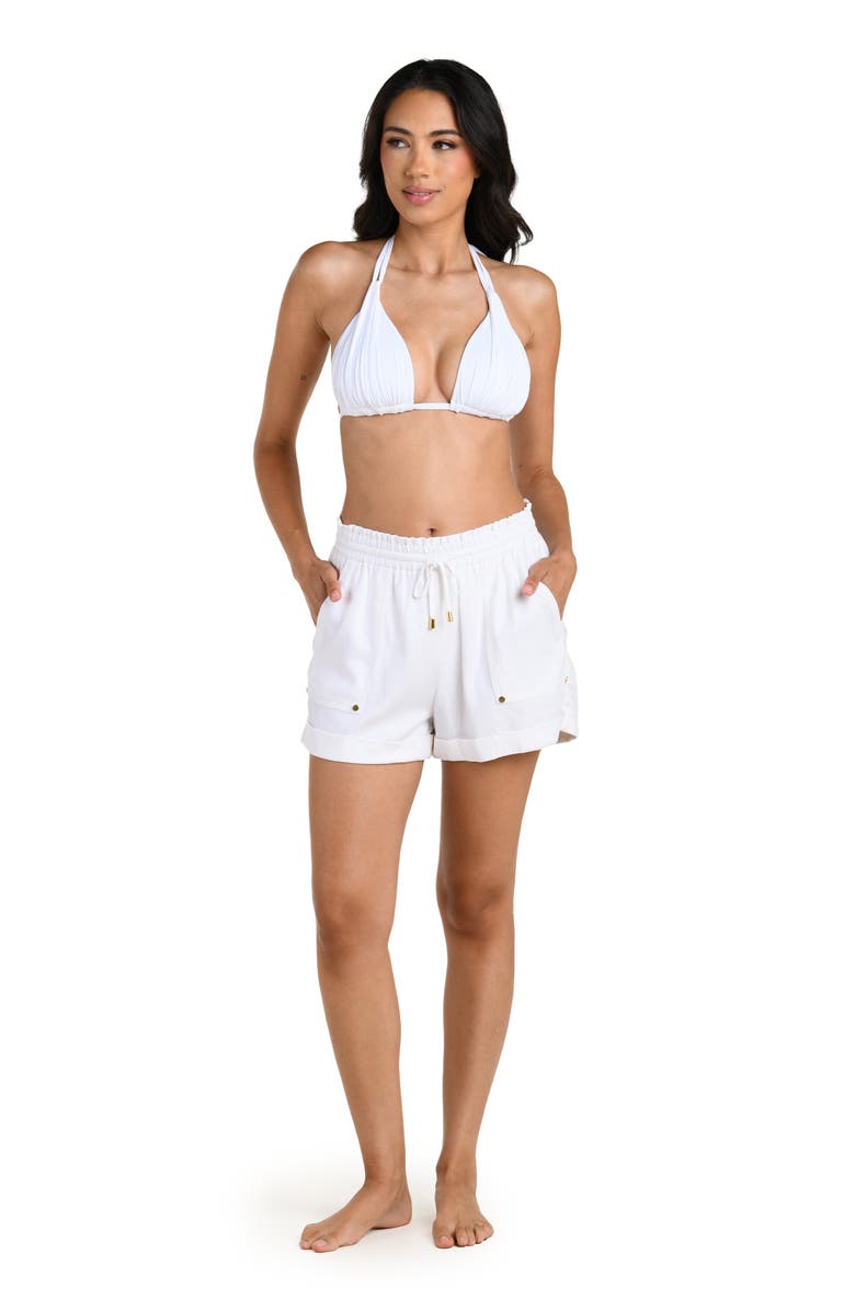 La Blanca Delphine Coast Cover-Up Shorts, Alternate, color, White