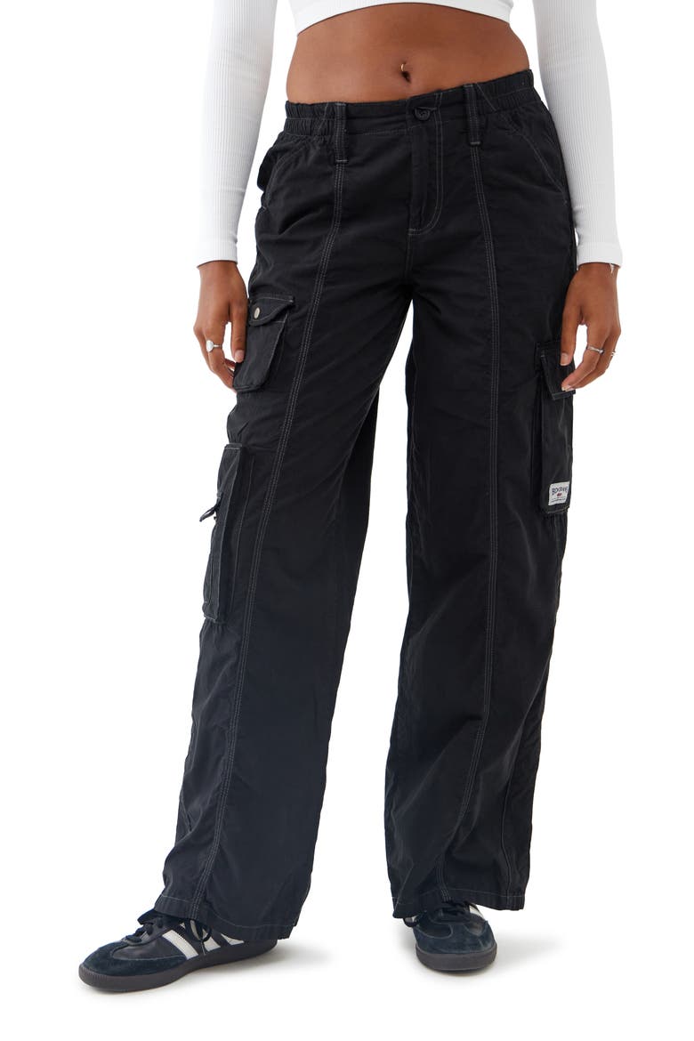 Y2K Cotton Cargo Pants, Main, color, BLACK