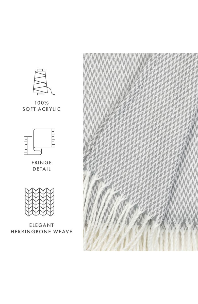 HOMESPUN Herringbone Throw Blanket, Alternate, color, Gray