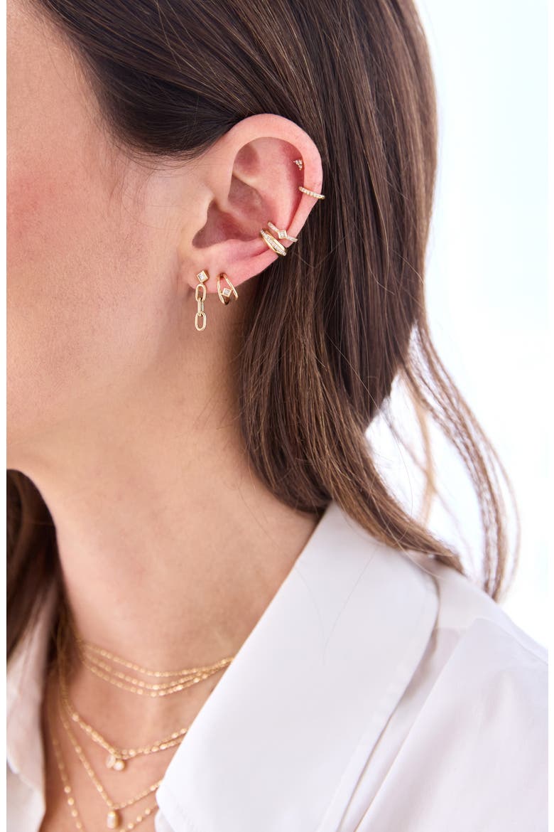 Diamond Chain Drop Earrings, Alternate, color, YELLOW GOLD