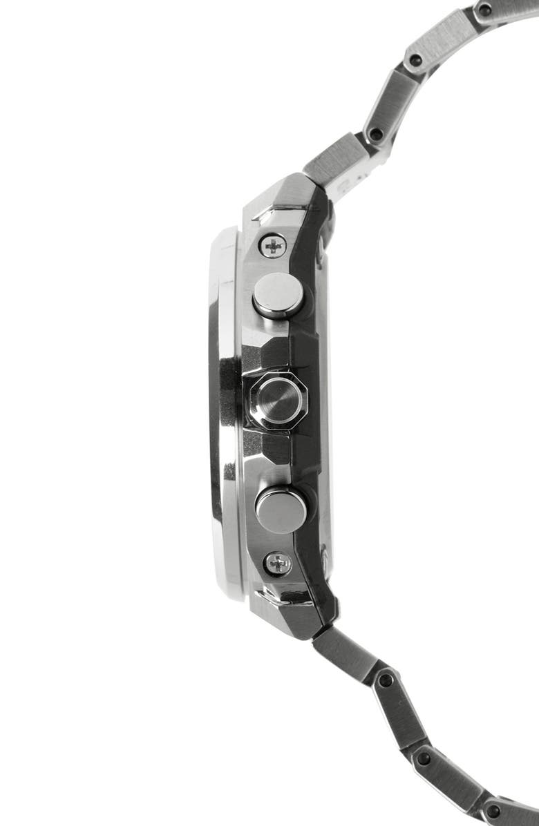 G-SHOCK GST-B1000D-2A Black Smartphone Linked Solar Bracelet Watch, 46.9mm x 44.2mm, Alternate, color, Silver