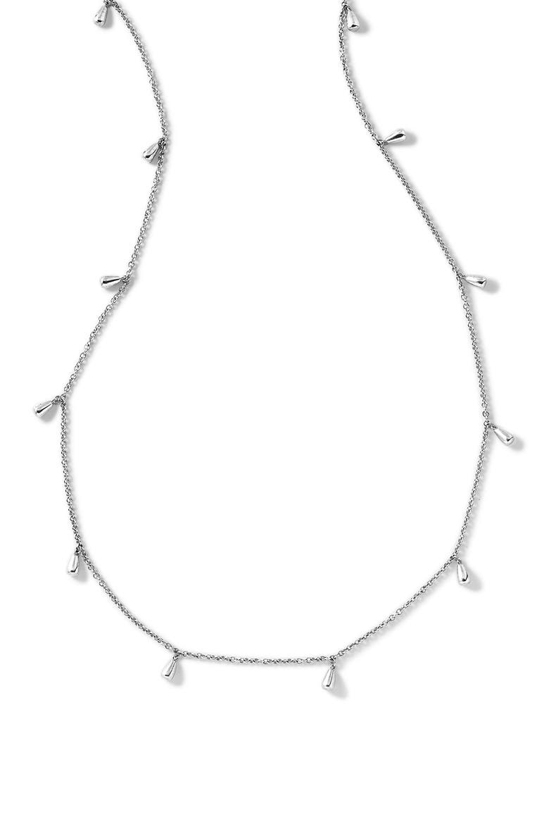 Sterling Silver Classico Long Rose Petal Necklace, Main, color, SILVER