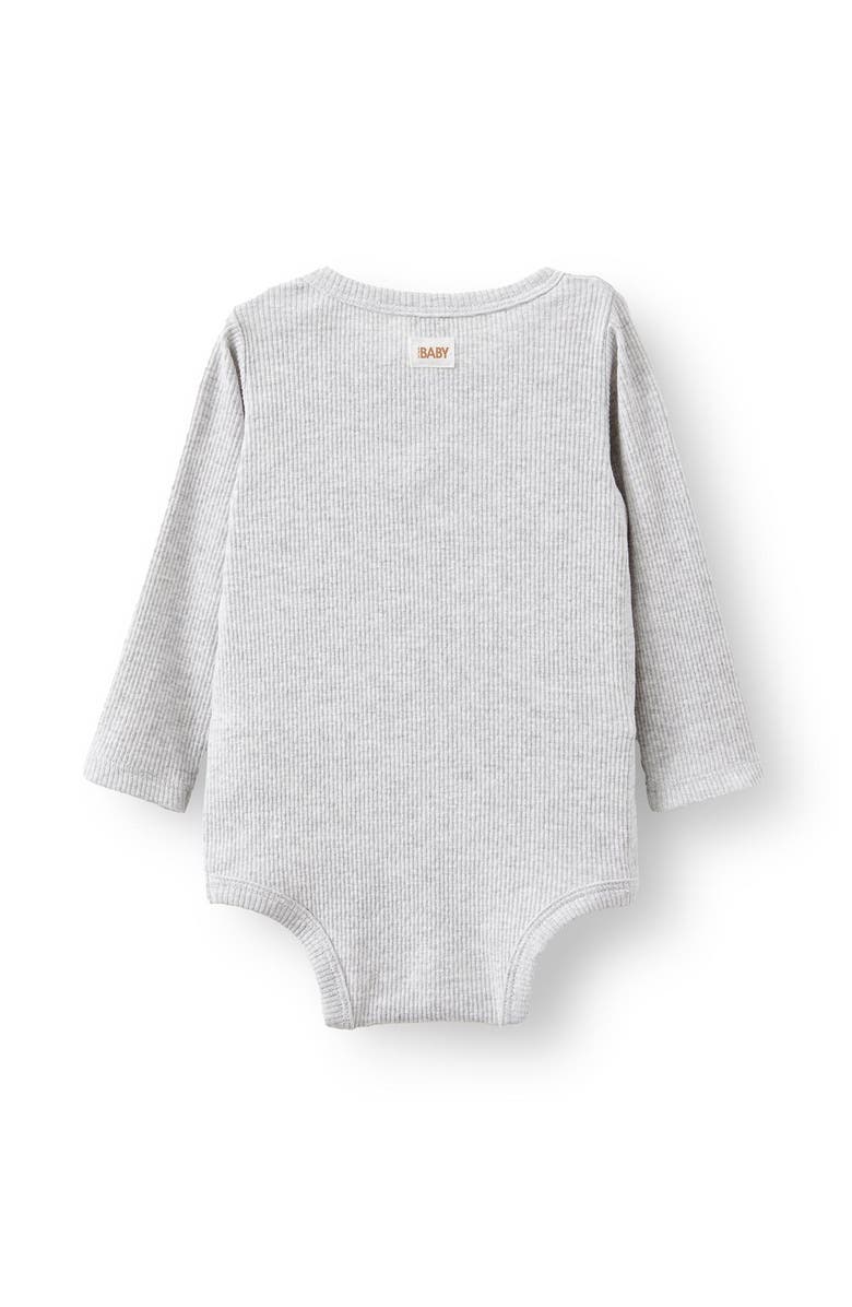 Cotton On Kids Organic Pointelle Long Sleeve Bubbysuit, Alternate, color, Cloud Marle Ziggy Zebra