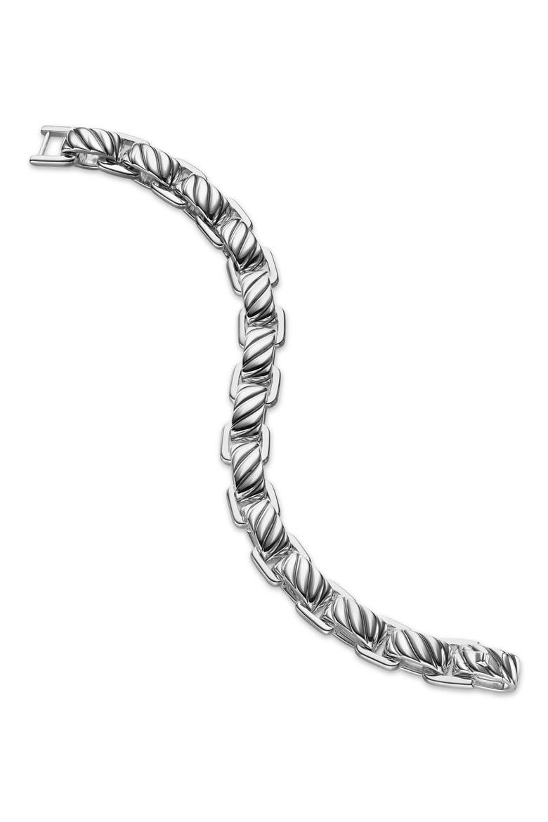 Men's Sculpted Cable Link Bracelet in Sterling Silver, Alternate, color, SILVER
