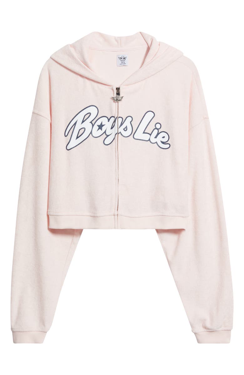 BOYS LIE Starlight Alex Crop Zip-Up Hoodie, Alternate, color, Pink