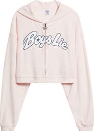 BOYS LIE Starlight Alex Crop Zip-Up Hoodie