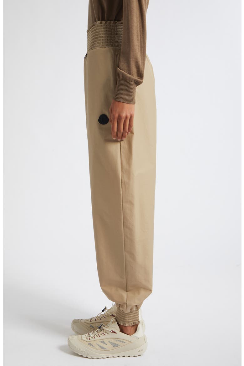 Smocked Waist Track Pants, Alternate, color, BEIGE