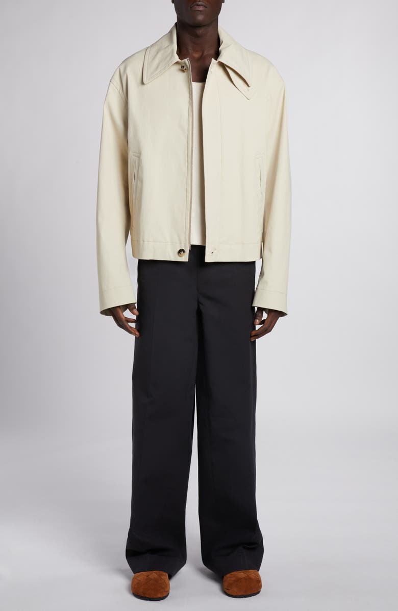 Bottega Veneta Regular Fit Stretch Cotton Jacket, Alternate, color, Ecru