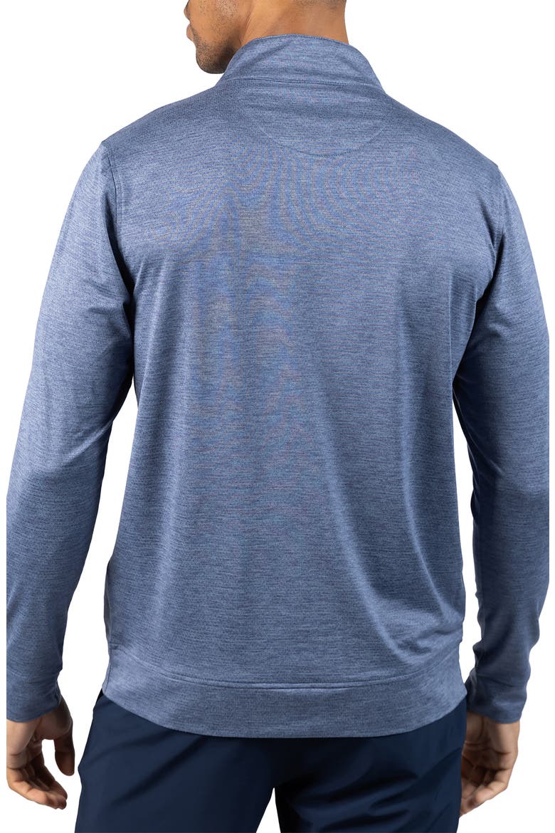 Mélange Mesh Performance Quarter Zip Pullover, Alternate, color, DENIM