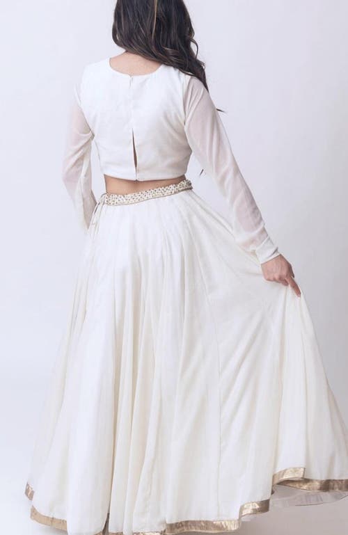 Raas Zuriah Shimmer Lehenga Choli Set In White