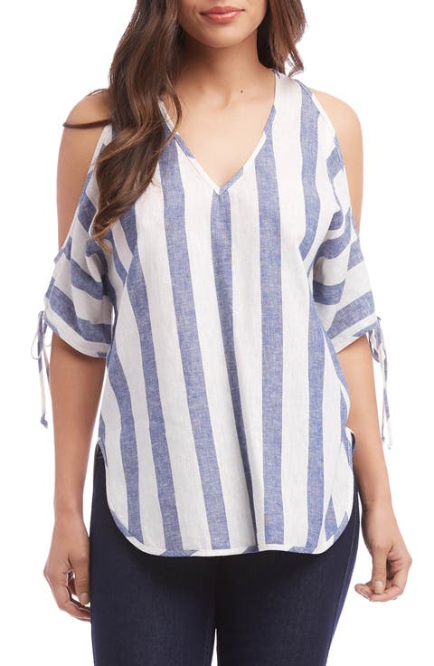 Cold Shoulder Tie Sleeve Top