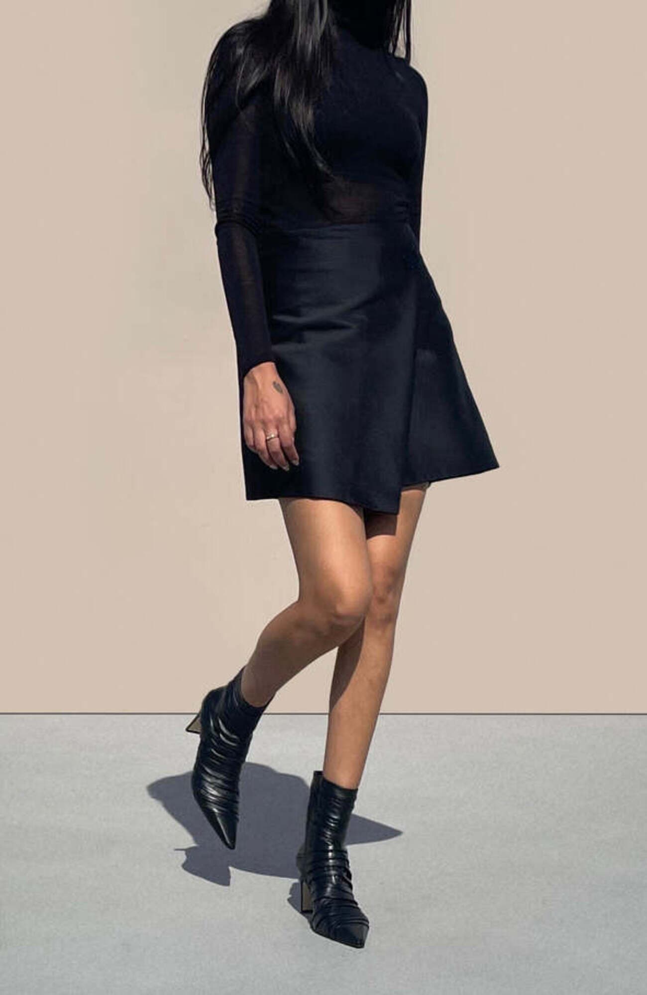 Neil J. Rodgers Plisse Ankle Boot, Alternate, color, Black Nappa