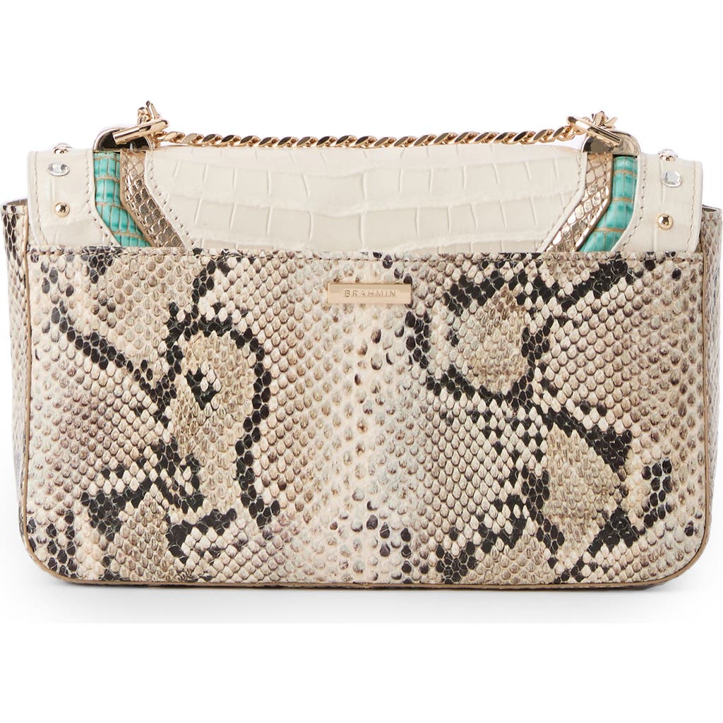 Brahmin Rosa Croc Embossed Leather Convertible Crossbody Bag