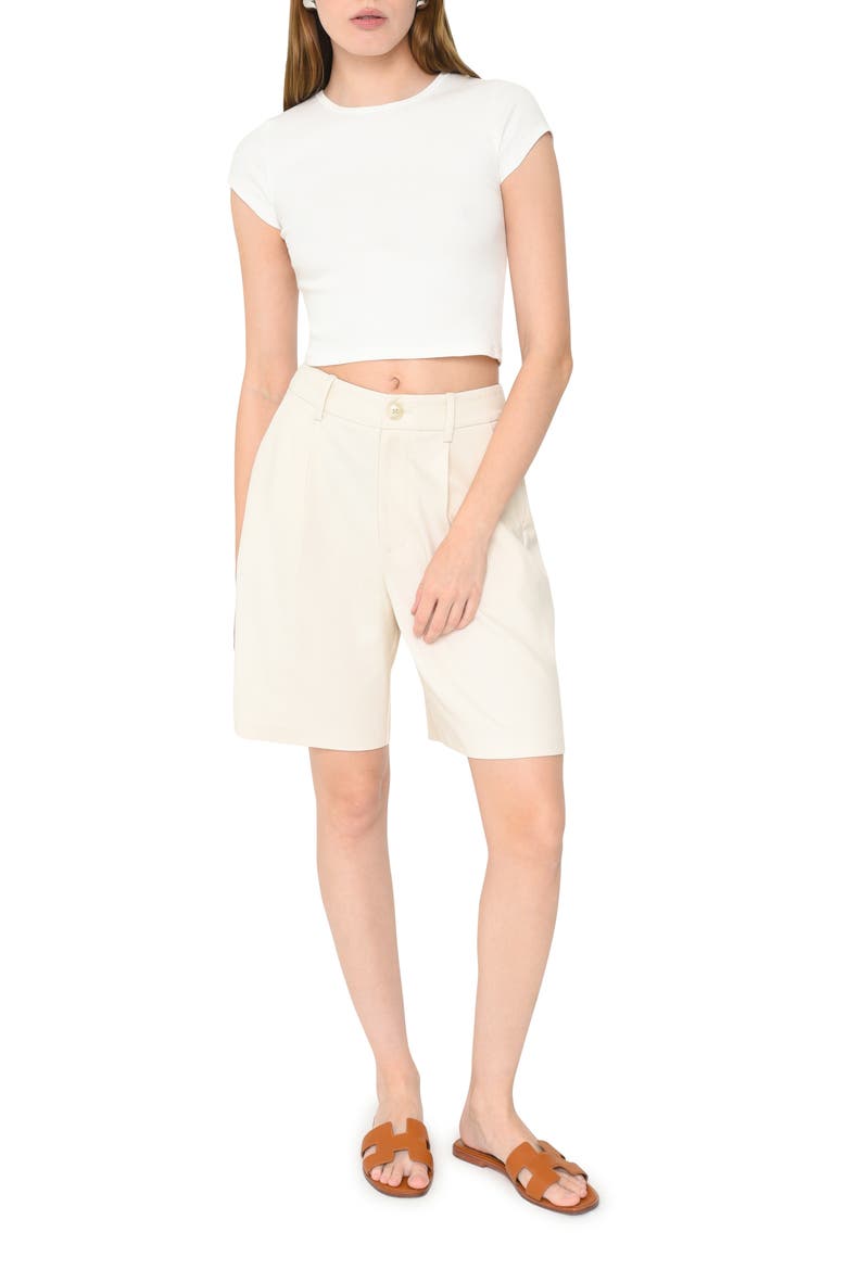 Carlotta Pleated Shorts, Alternate, color, CREAM