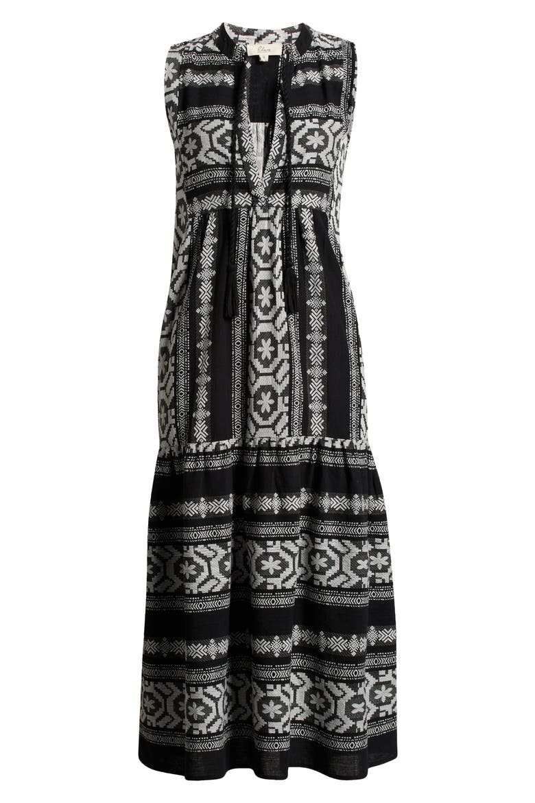 Sleeveless Cotton Cover-Up Midi Dress, Alternate, color, BLACK/ WHITE