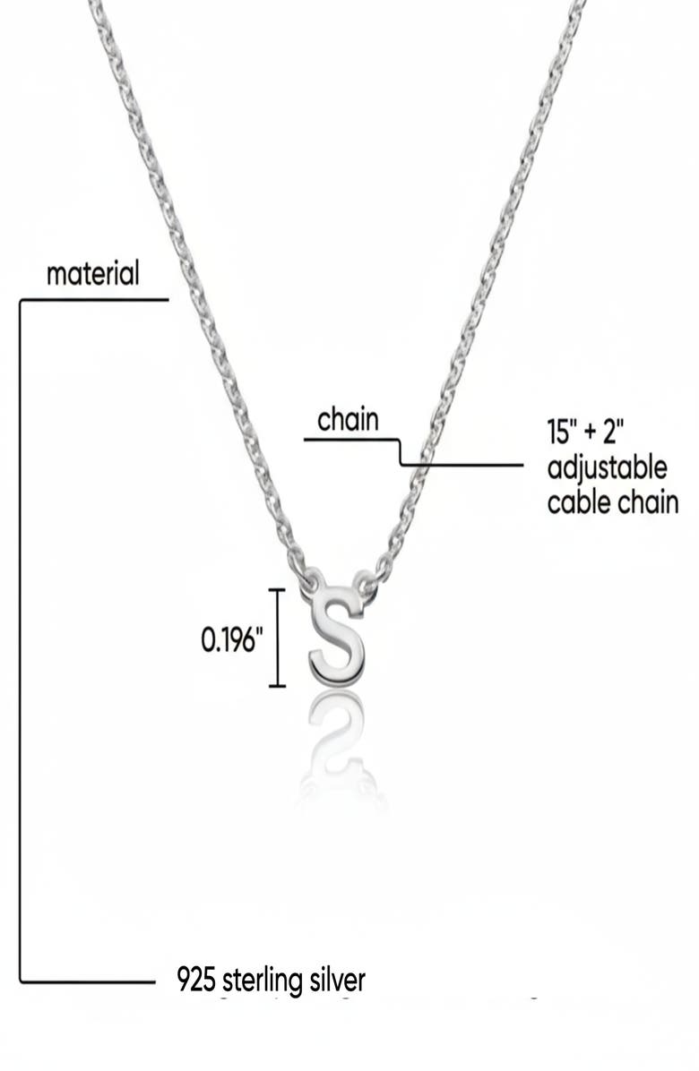 Oak & Luna Inez Initial Necklace - Sterling Silver 925, Alternate, color, Letter A