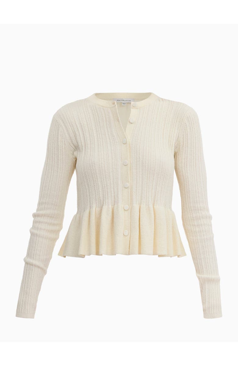 Rebecca Taylor Boucle Knit Cardigan, Alternate, color, Ivory