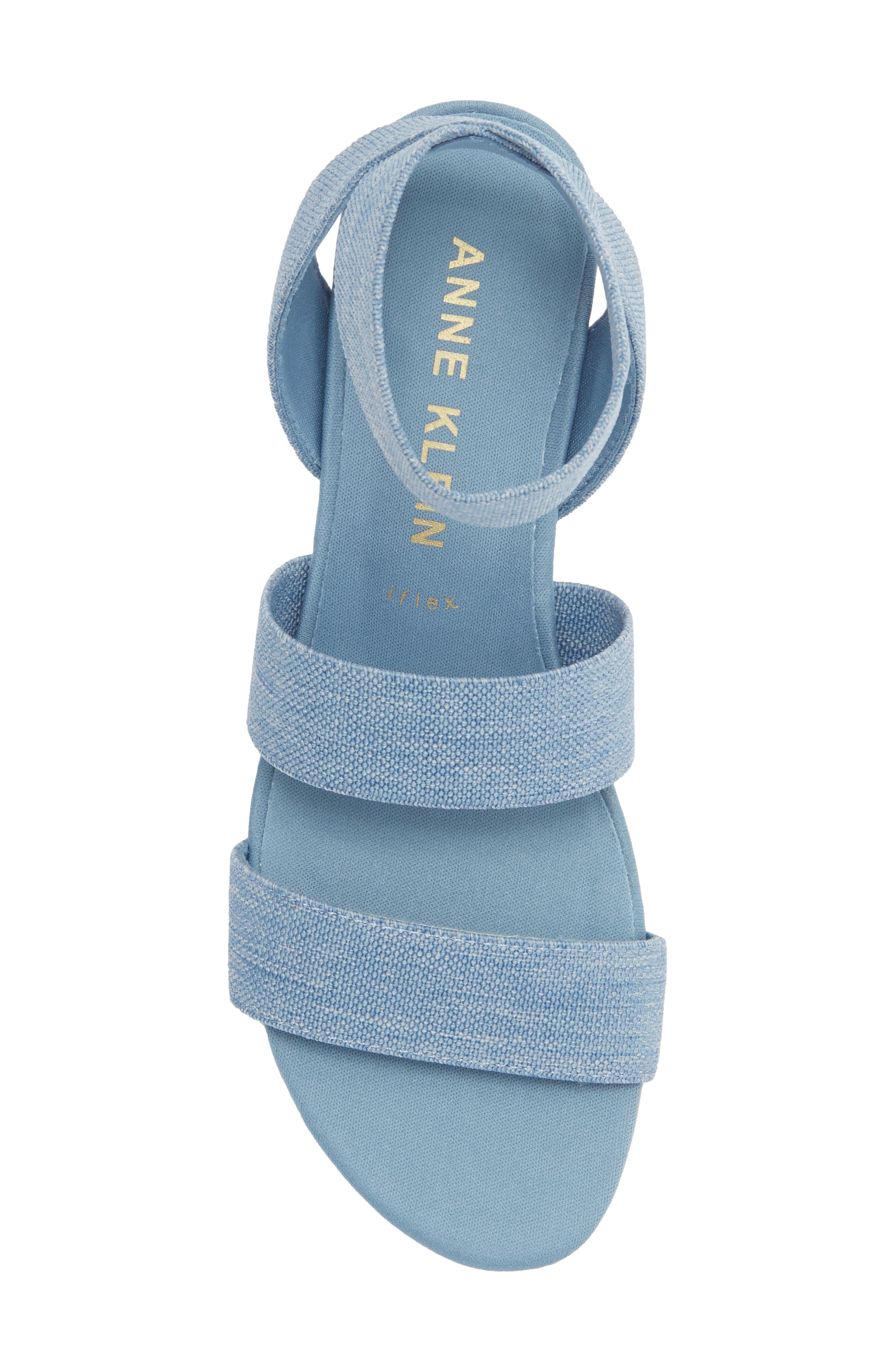 Barnett Wedge Ankle Strap Sandal, Alternate, color, BLUE