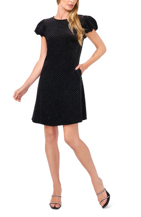 Velvet Bubble Sleeve Dress