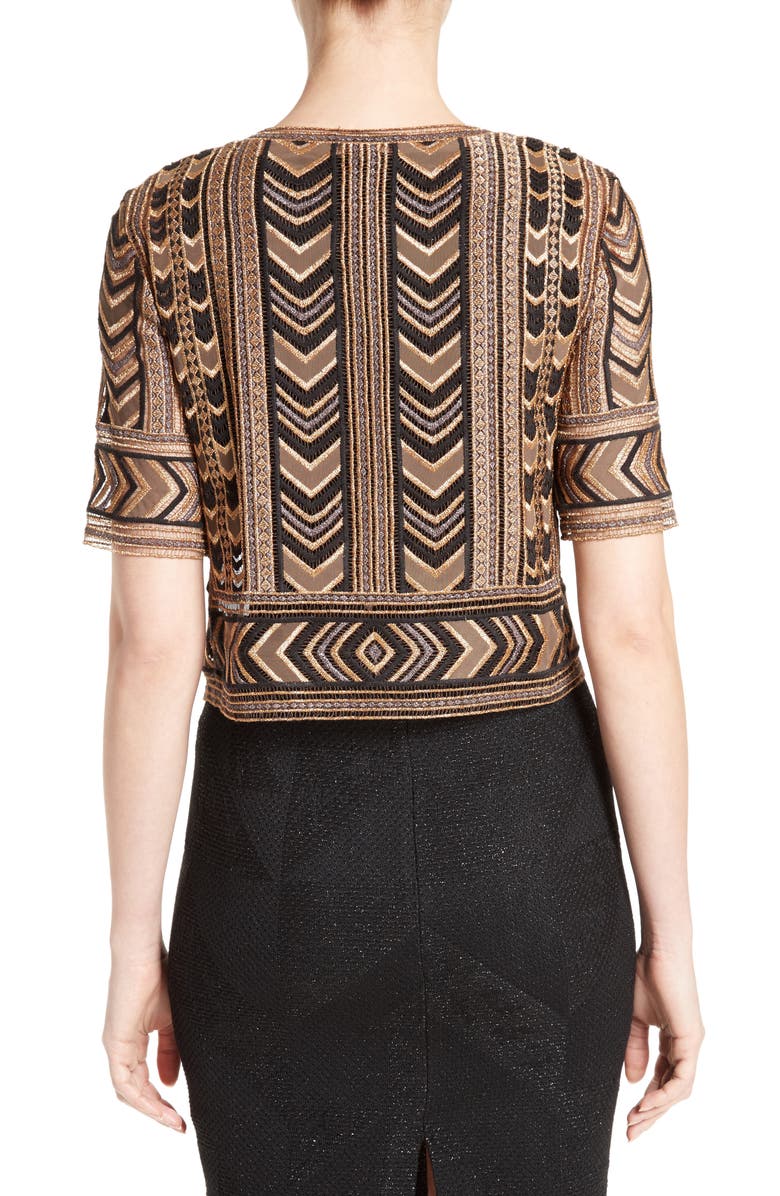 St. John Collection Priya Embroidered Crop Jacket, Alternate, color, 
