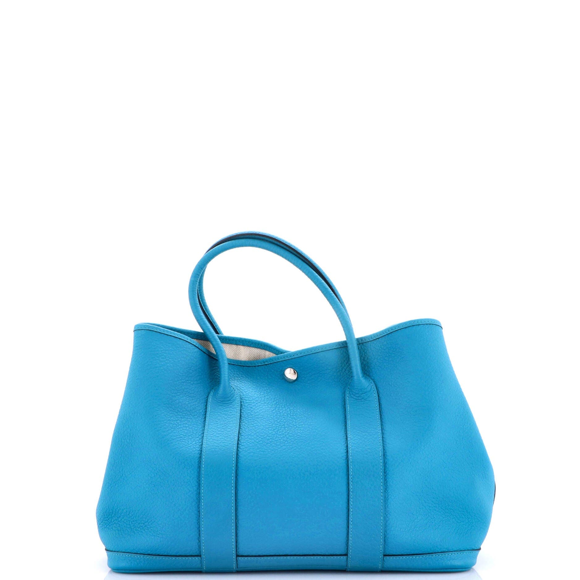 Pre-Owned Hermes Garden Party Tote Leather 36, Alternate, color, Turquoise